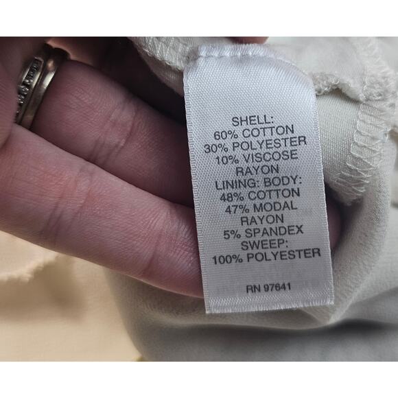 J jill double layer tunic long sleeve knit top paisley coquette neutral XS (OS) - Picture 3 of 8